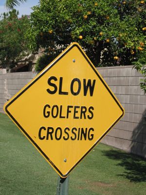 Slow – Golfers crossing!
Das sagt wohl alles, oder? Das Foto entstand im letzten Urlaub 2003 in Phoenix und war auf dem Weg zu unserem Hotel jeden Tag Anlass zu neuer Verwunderung. Der Golfplatz gehörte zu unserem Hotel (Arizona Biltmore Resort), ich denke die Amerikaner fanden das Schild recht normal.
Schlüsselwörter: Fotowettbewerb