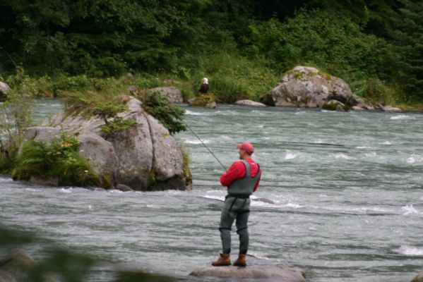 Angler und bald eagle
