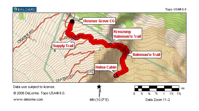 Supply - Halemau'u Trail bis zur Holua Cabin
