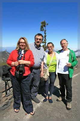 am Pico de las Nieves: von l.n.r.: Anne, Dieter, meine Wenigkeit, Michi
