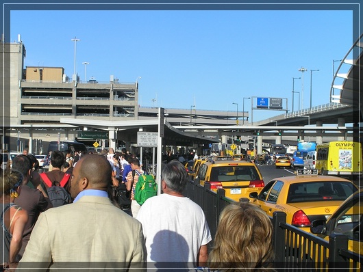Waiting for a cab
