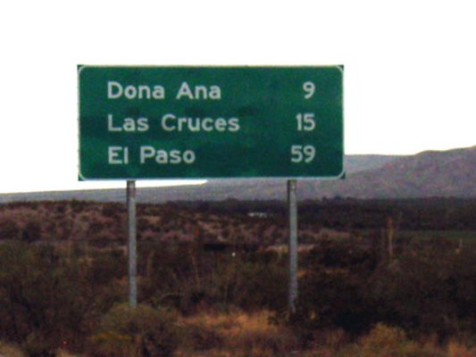 I-25 kurz vor Las Cruces/Mesilla/NM_nicht weit bis nach Mexico
