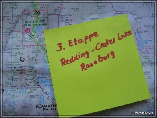 3. Etappe (Redding-Crater Lake-Roseburg)

