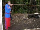 Cherokee Indian Village/NC_Demonstration eins Blasrohres