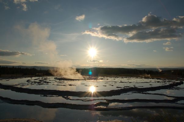 Untergehende Sonne im Yellowstone
