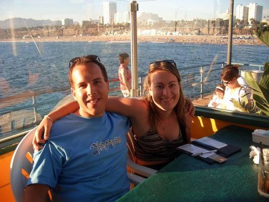Yves & Nadine nach dem Essen im Restaurant Mariasol, Santa Monica
