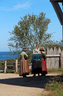 Plimoth Plantation Pilgrim Village beim Meeting House
