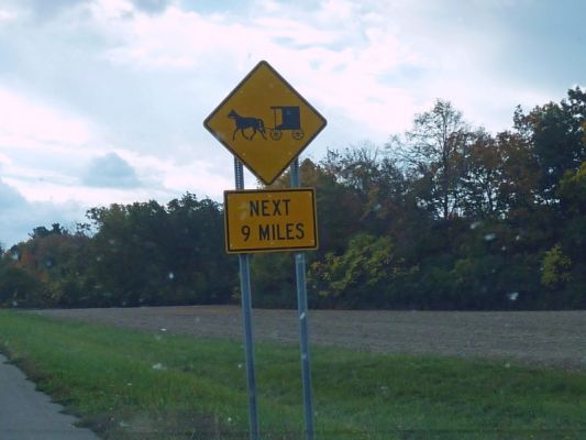 Amish Verkehrsschild bei Penn Yan
