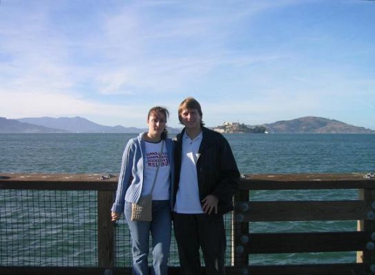 Wir beide vor Alcatraz
