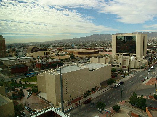 Blick aus dem Hotelzimmer in El Paso
