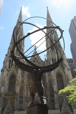 St. Patricks Cathedral from Rockefeller Center 
