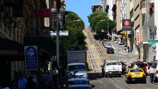 Powell Street
Die Straßen von SFC, hier mit der Cable Car-Trasse
