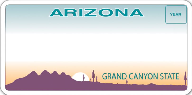 Arizona License Plate
