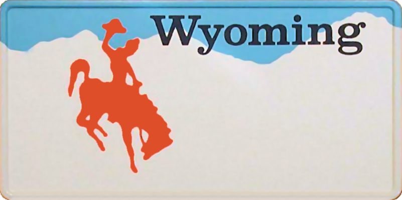 Wyoming License Plate
