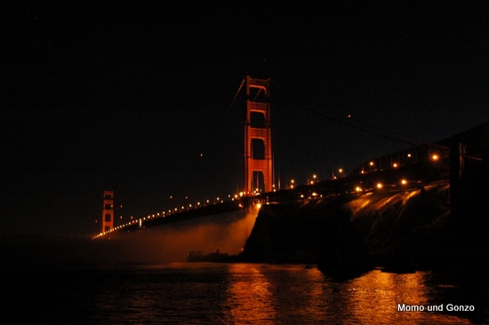 Golden Gate at night
