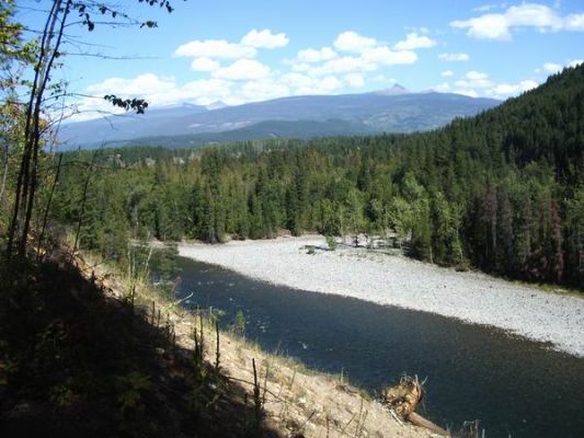 Norht Thompson River mit Blick zu den Bergen des Wells Gray Prov.Park
