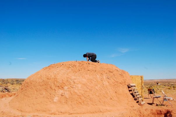 Justin on Top of the Hogan
