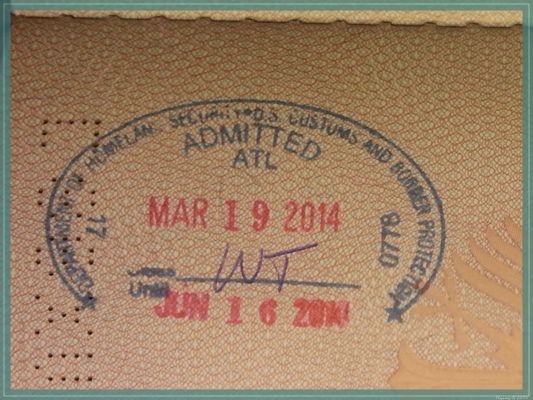 Einreisestempel Atlanta
