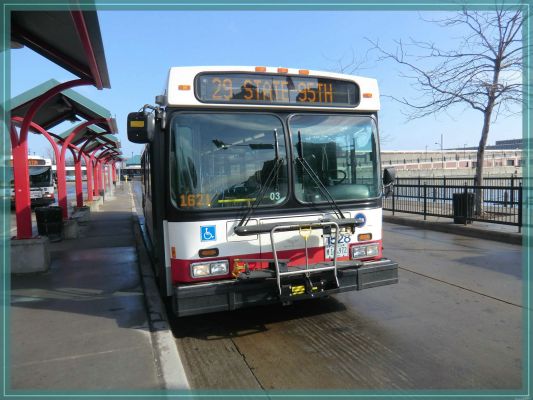 Chicago Bus (mit Fahrradträger!)
