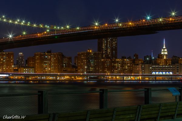 Brooklyn Bridge Blick auf Manhattan
