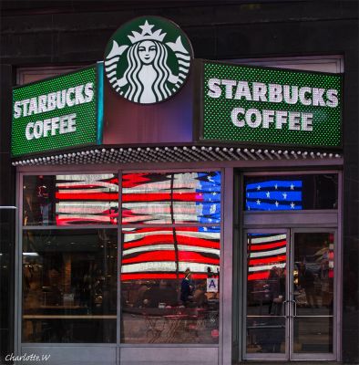 Times Square Starbucks Flag
